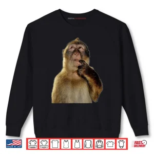 Sweatshirt Thinking Monkey Meme Cute Shirt