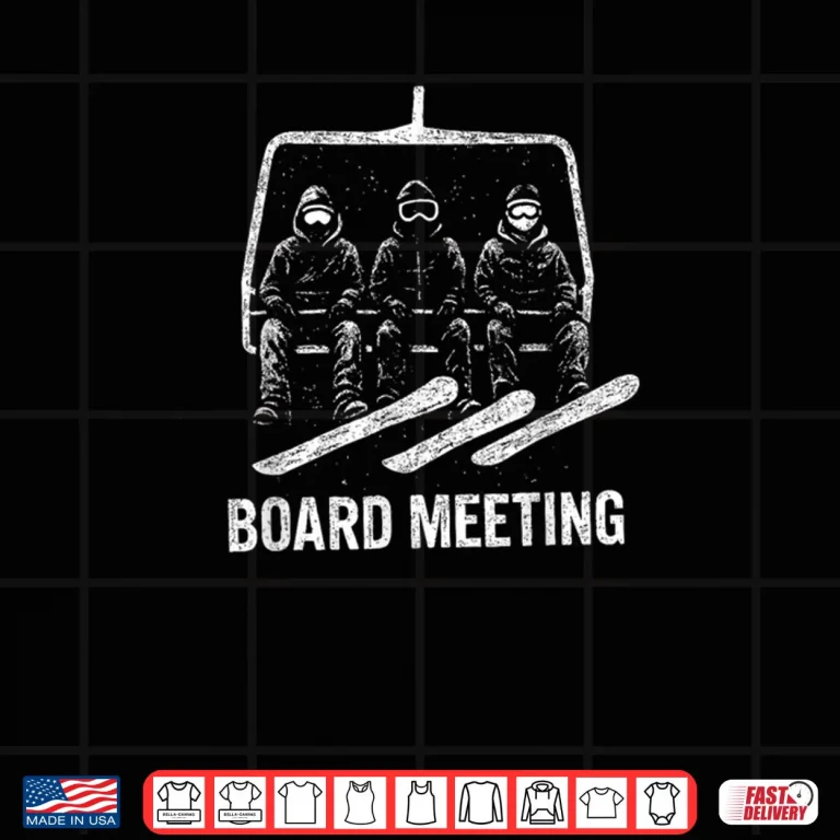 Design Snowboard Board Meeting Ski Lift Skier Winter Sports Shirt