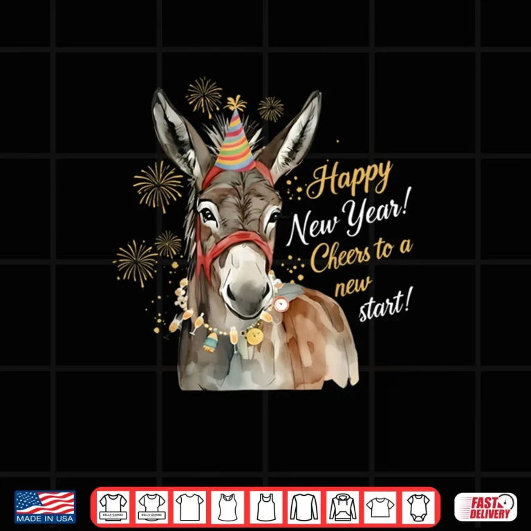 Design New Year Donkey Farm Animal Farmgirl Happy New Year Shirt