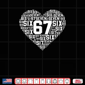Design 67 Meme Six Seven Heart Matching Couples Valentines Shirt