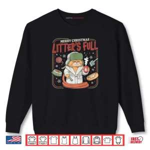 Sweatshirt Litters Full Merry Christmas Funny Cat Lovers Holidays Xmas Shirt