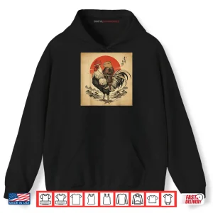 Hoodie Japanese Samurai Capybara Rooster Chicken Anime Shirt