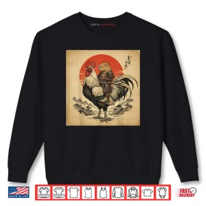 Sweatshirt Japanese Samurai Capybara Rooster Chicken Anime Shirt