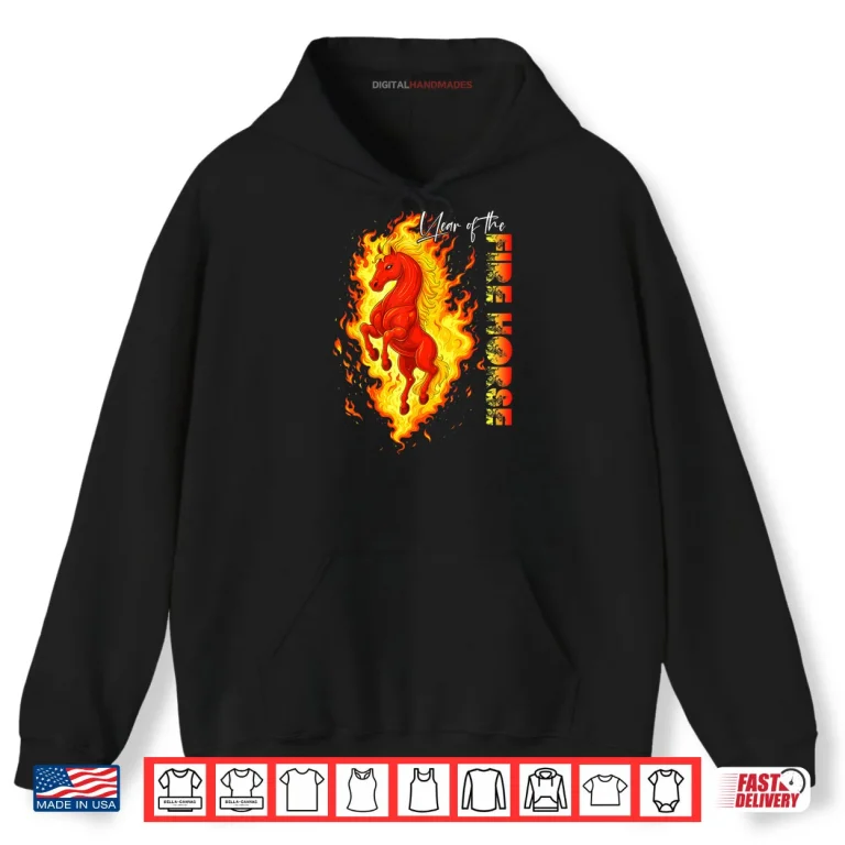 Hoodie Year of The Fire Horse Happy Chinese Lunar New Year 2026 Shirt