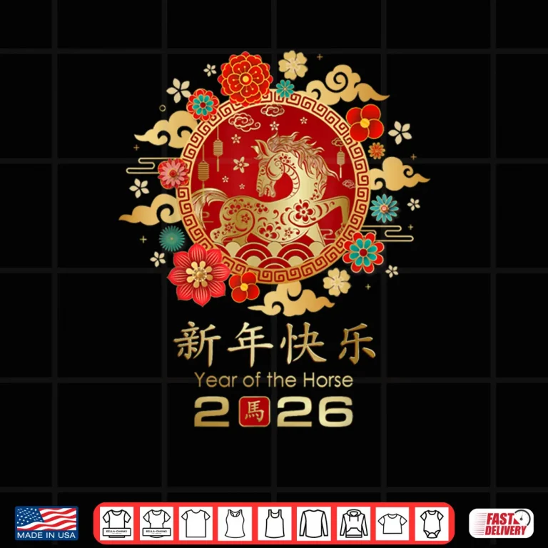 Design Chinese New Year 2026 Year of The Horse Golden Shirt