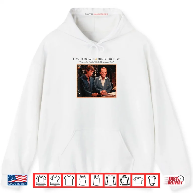 Hoodie Official Bowie Bing Crosby Peace on Earth Christmas Music Shirt
