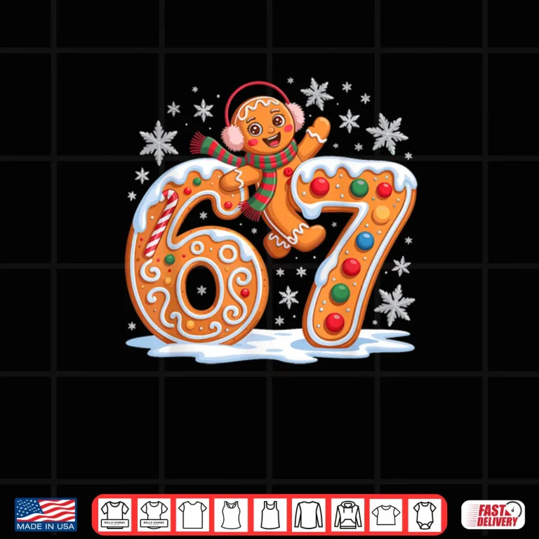 Design Gingerbread Six Seven 67 Ice Cream Drip Christmas Girl T Shirt
