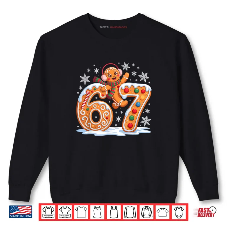 Sweatshirt Gingerbread Six Seven 67 Ice Cream Drip Christmas Girl T Shirt
