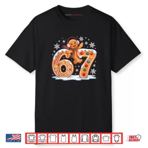 Gingerbread Six Seven 67 Ice Cream Drip Christmas Girl T Shirt