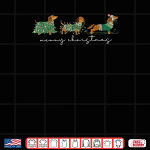 Design Cute Dachshund Merry Christmas Weiner Dog Lover Xmas Pajamas Shirt