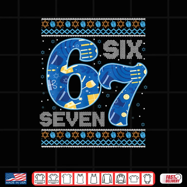 Design Hanukkah 67 Six Seven 67 Meme Jewish Menorah Chanukah Pajama Shirt 1