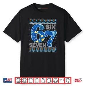 Hanukkah 67 Six Seven 67 Meme Jewish Menorah Chanukah Pajama Shirt