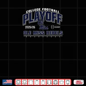 Design Ole Miss Rebels College Football Playoff CFP 2025 26 Red Shirt