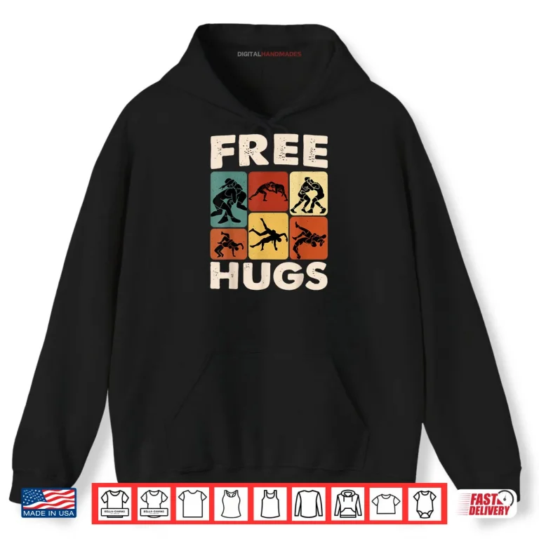 Hoodie Free Hugs Wrestling Graphic Gift Shirt