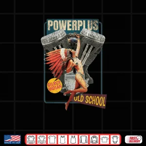 Design Gilroy Indian Powerplus Bottlecap Old School Biker Moto Shirt