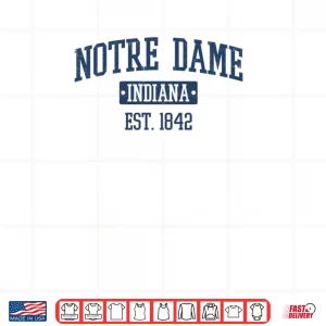 Notre Dame Indiana in Vintage 80s 90s Style Sports Shirt 3 Design Notre Dame Indiana in Vintage 80s 90s Style Sports Shirt