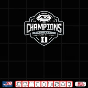 Design Duke Blue Devils Acc Champs 2025 Football Locker Room Shirt