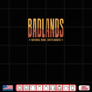 Design Badlands National Park South Dakota Vintage Nature Graphic Shirt