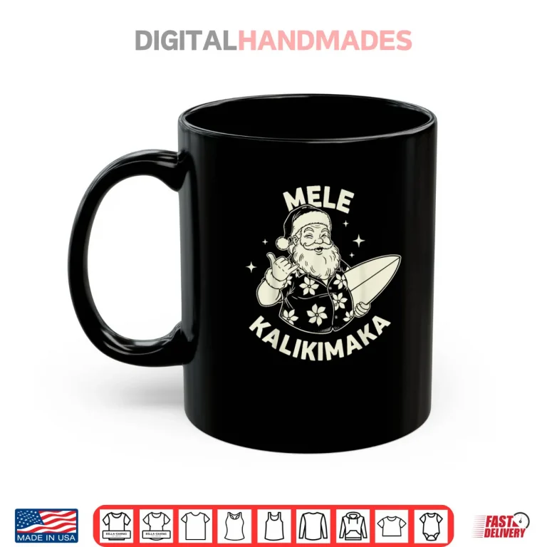 Mug Christmas Mele Kalikimaka Santa Shaka Hawaii Shirt