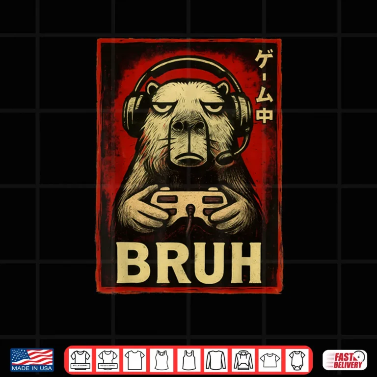 Design Capybara Gamer Bruh Graphic Shirt