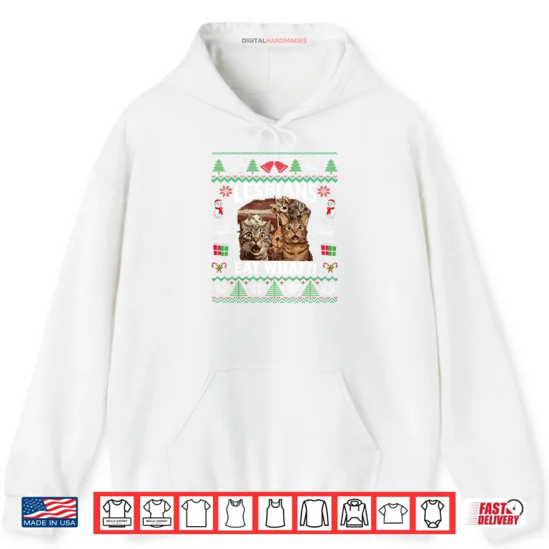 Hoodie Lesbians Eat What Funny Shocked Cats Christmas Ugly Style Shirt