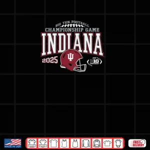 Design Indiana Hoosiers Big Ten Championship 2025 Football Black Shirt