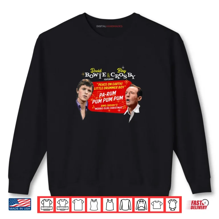 Sweatshirt Official Bing Crosby David Bowie Christmas Music Shirt