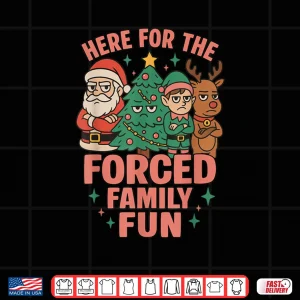 Design Here for The Forced Family Santa Christmas Tree Xmas Shirt