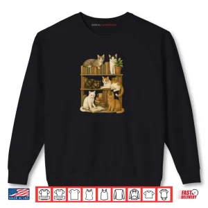 Sweatshirt Cats On Shelf Shirt