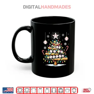 Mug Baseball Christmas Tree Lights Shirt