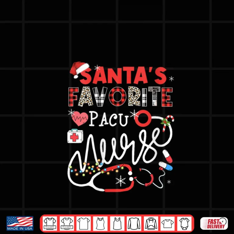 Design Santas Favorite Pacu Nurse Christmas Lights Leopard Shirt