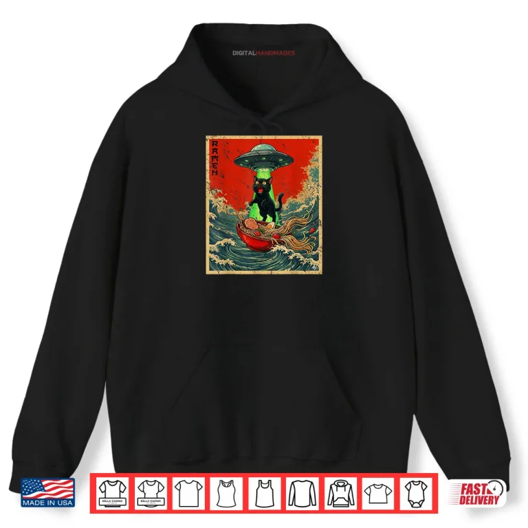 Hoodie Cat Ramen UFO Japanese Anime Shirt 1