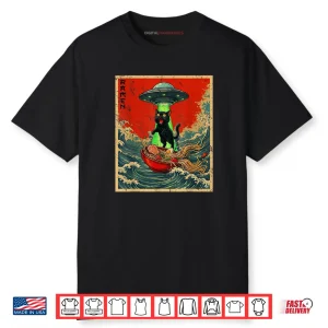 Cat Ramen UFO Japanese Anime Shirt