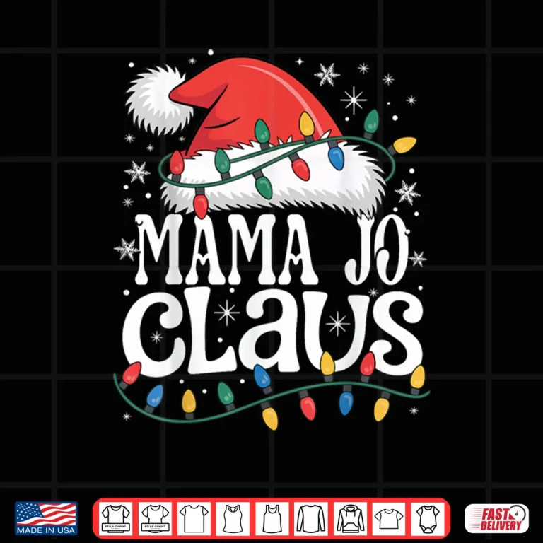 Design Mama JO Claus Funny Xmas Christmas Grandma Holiday Style Shirt