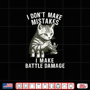 Design Cat Miniature Painter Battle Damage Funny Miniature Painting Shirt