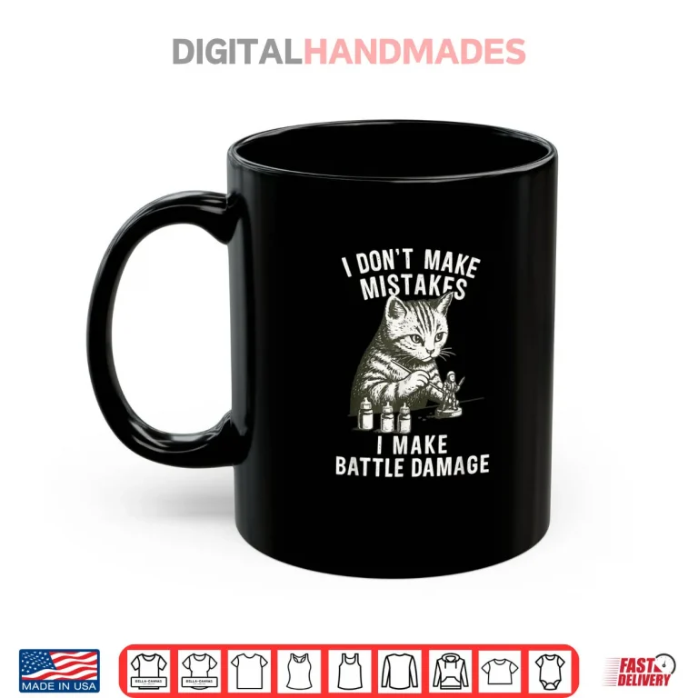 Mug Cat Miniature Painter Battle Damage Funny Miniature Painting Shirt