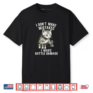 Cat Miniature Painter Battle Damage Funny Miniature Painting Shirt