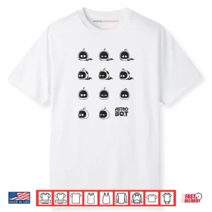 Astro Bot Character Faces Grid Video Game Shirt