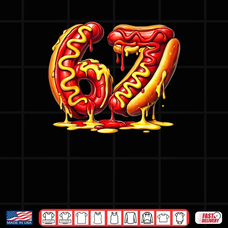 Design 6 7 Meme Matching Hot Dogs Drip 67 Pajamas Kids Six Seven Shirt