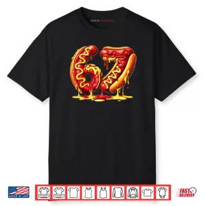 6 7 Meme Matching Hot Dogs Drip 67 Pajamas Kids Six Seven Shirt