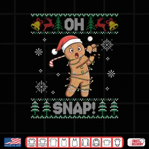 Design Gingerbread Golf Christmas Cookie Oh Snap Santa Ugly Sweater Shirt
