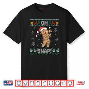 Gingerbread Golf Christmas Cookie Oh Snap Santa Ugly Sweater Shirt