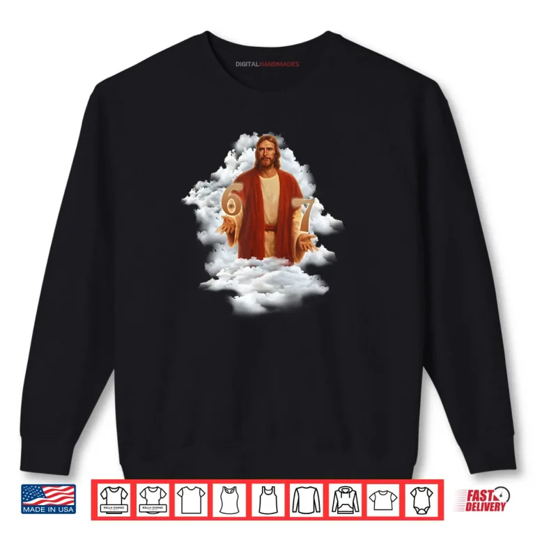 Sweatshirt Jesus Doing 6 7 Meme Christ Six Seven Painting VBS Shirt