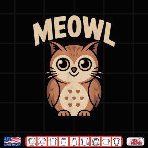 Design Meowl Cat Owl Hybrid Meme Brain Rot Gen Alpha Trending Shirt 2