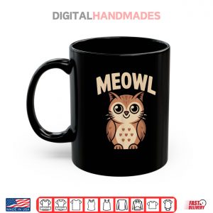 Mug Meowl Cat Owl Hybrid Meme Brain Rot Gen Alpha Trending Shirt 2