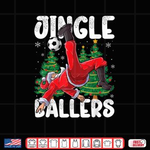 Design Jingle Ballers Santa Football Christmas Soccer Plaid Shirt 2