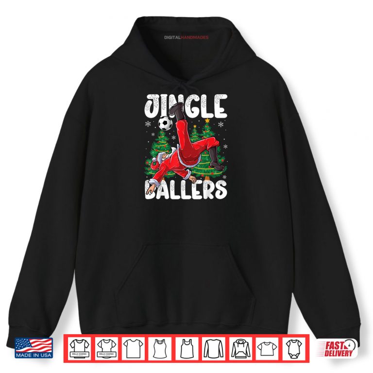 Hoodie Jingle Ballers Santa Football Christmas Soccer Plaid Shirt 2