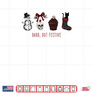 Dark But Festive Goth Black Cat Spooky Christmas Shirt 4 Design Dark But Festive Goth Black Cat Spooky Christmas Shirt 2