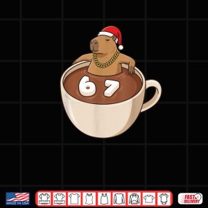 Design Chill Capybara Christmas Hot Cocoa 67 Marshmallow Six Seven Shirt 2
