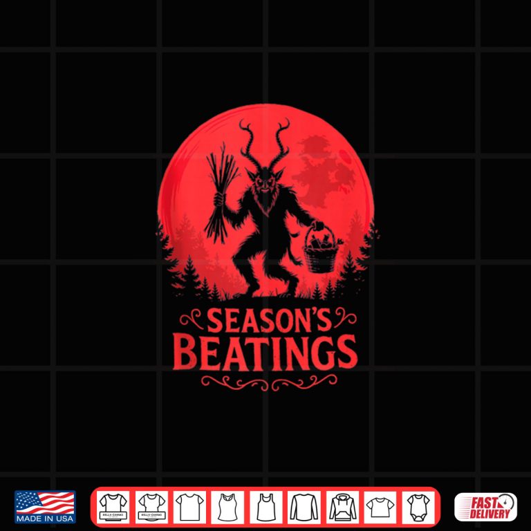 Design Krampus Santa Seasons Beatings Gothic Christmas Horror Shirt